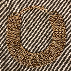 Gold Bib Statement Necklace